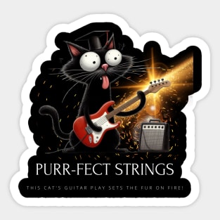 Cat Playing The Electric Guitar Sticker